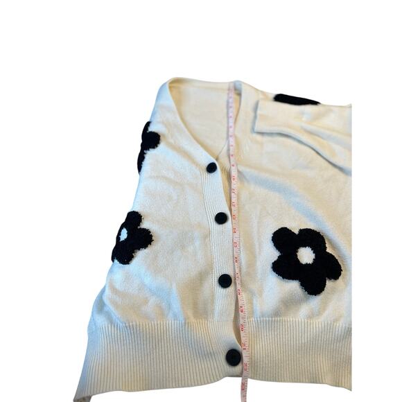 Cider Chunky Slouchy 3D Floral Button Down Cardigan Size XL Y2K - Picture 8 of 8